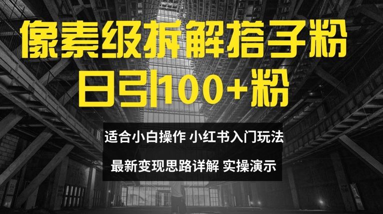 像素级拆解搭子粉，日引100+，小白看完可上手，最新变现思路详解【揭秘】-404网创