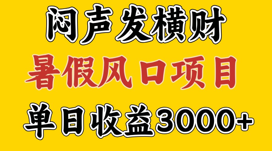 30天赚了7.5W 暑假风口项目，比较好学，2天左右上手-404网创