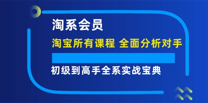 （12055期）淘系会员【淘宝所有课程，全面分析对手】，初级到高手全系实战宝典-同心网创