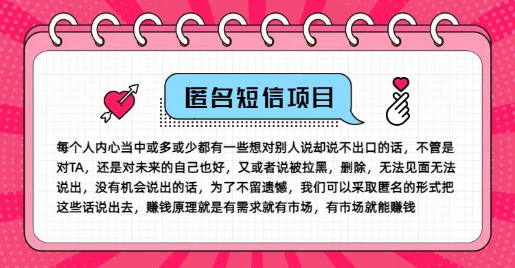 冷门小众赚钱项目，匿名短信，玩转信息差，月入五位数【揭秘】-同心网创