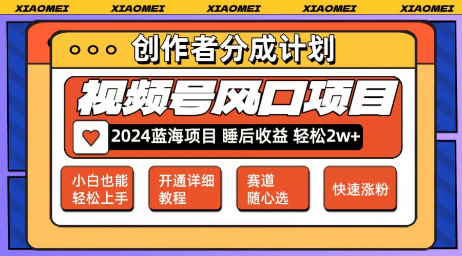 （12084期）微信视频号大风口项目 轻松月入2w+ 多赛道选择，可矩阵，玩法简单轻松上手-404网创