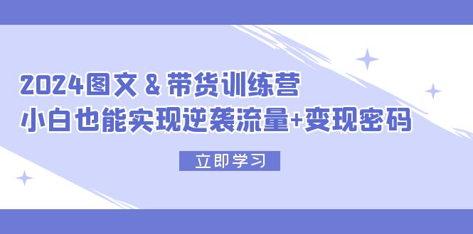 （12137期）2024 图文+带货训练营，小白也能实现逆袭流量+变现密码-同心网创