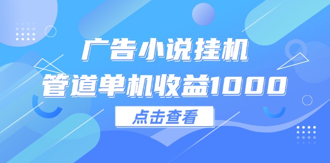 （12198期）广告小说挂机管道单机收益1000+-404网创