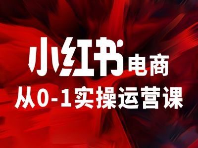 小红书电商从0-1实操运营课，让你从小白到精英-404网创