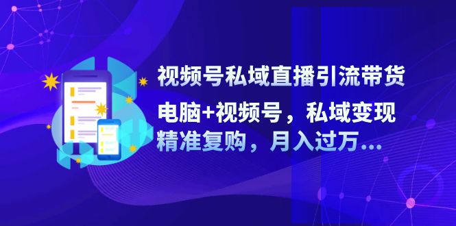 （12249期）视频号私域直播引流带货：电脑+视频号，私域变现，精准复购，月入过万…-同心网创