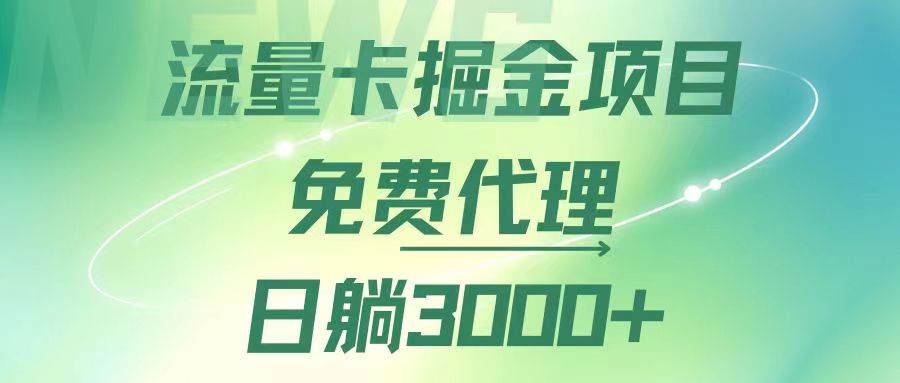 （12321期）流量卡掘金代理，日躺赚3000+，变现暴力，多种推广途径-404网创