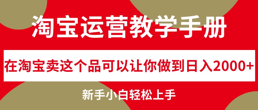 （12351期）淘宝运营教学手册，在淘宝卖这个品可以让你做到日入2000+，新手小白轻…-同心网创