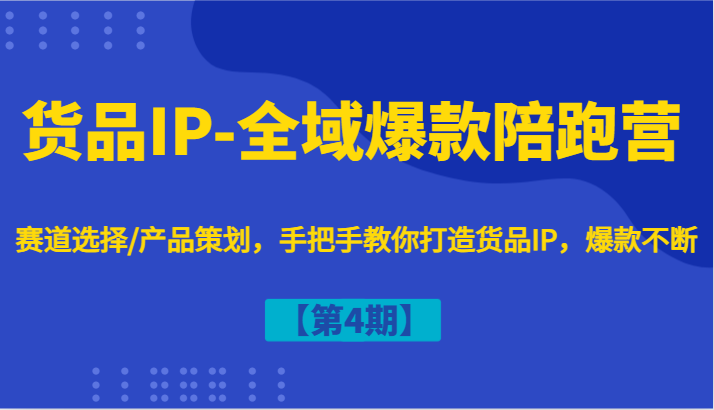 货品IP-全域爆款陪跑营【第4期】赛道选择/产品策划，手把手教你打造货品IP，爆款不断-404网创