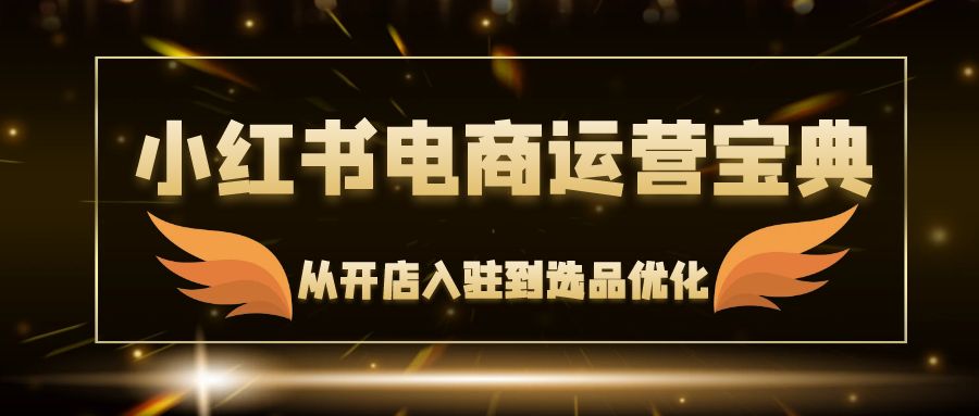 （12497期）小红书电商运营宝典：从开店入驻到选品优化，一站式解决你的电商难题-同心网创