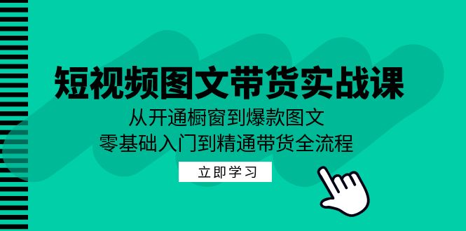 （12655期）短视频图文带货实战课：从开通橱窗到爆款图文，零基础入门到精通带货-同心网创