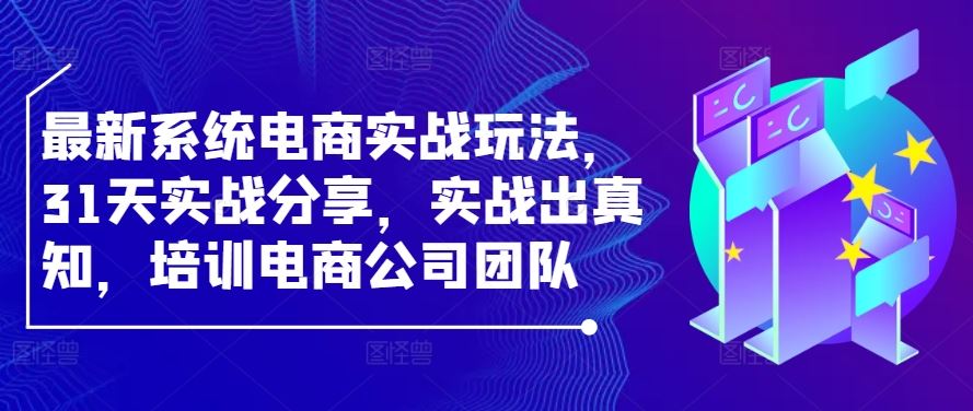 最新系统电商实战玩法，31天实战分享，实战出真知，培训电商公司团队-同心网创