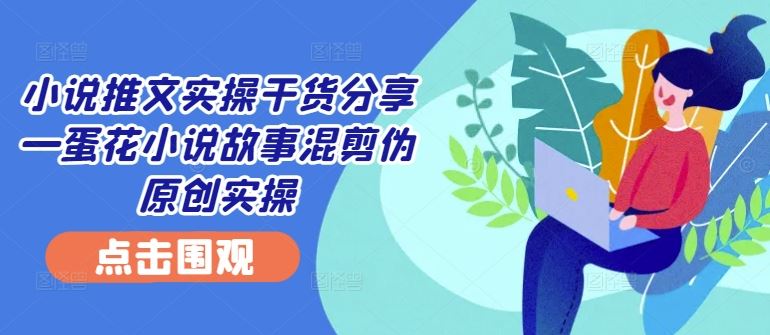 小说推文实操干货分享—蛋花小说故事混剪伪原创实操-同心网创