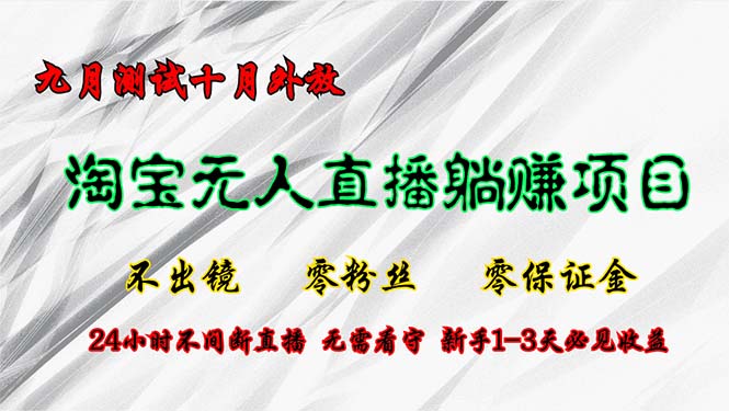 （12862期）淘宝无人直播最新玩法，九月测试十月外放，不出镜零粉丝零保证金，24小…-同心网创