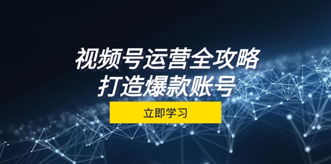 视频号运营全攻略，从定位到成交一站式学习，视频号核心秘诀，打造爆款账号-同心网创