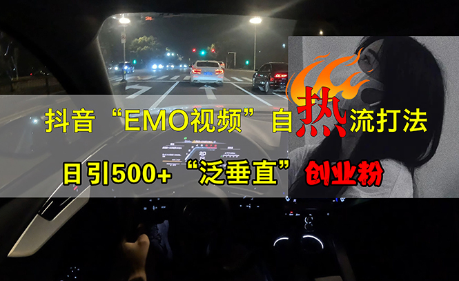 （13029期）抖音EMO视频自热打法，日引500+“泛垂直”创业粉-同心网创