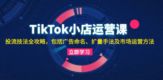 （13063期）TikTok小店运营课：投流技法全攻略，包括广告命名 扩量手法及市场运营方法-同心网创