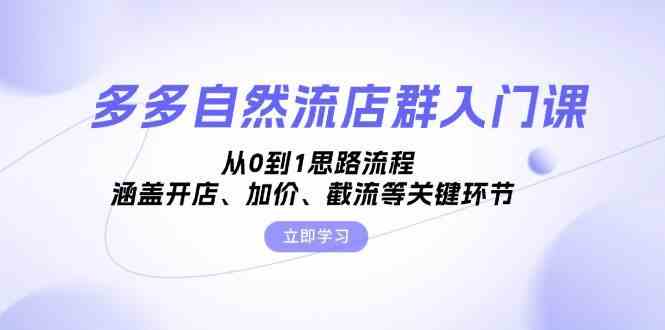 多多自然流店群入门课，从0到1思路流程，涵盖开店、加价、截流等关键环节-404网创