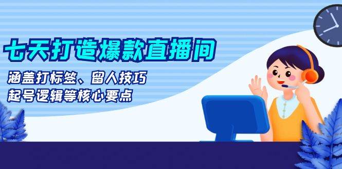 （13382期）七天打造爆款直播间：涵盖打标签、留人技巧、起号逻辑等核心要点-同心网创