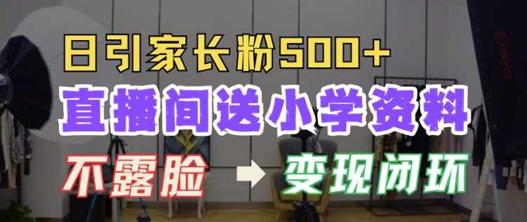 直播间送小学资料，每天引流家长粉500+，变现闭环模式【揭秘】-同心网创