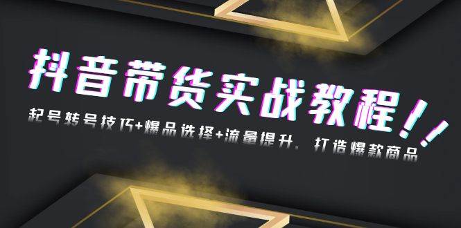 （13526期）抖音带货实战教程：起号转号技巧+爆品选择+流量提升，打造爆款商品-404网创