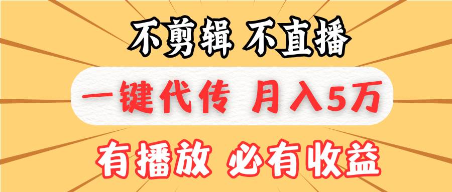 （13555期）不剪辑不直播，一键代发，月入5万懒人必备，我出视频你来发-404网创