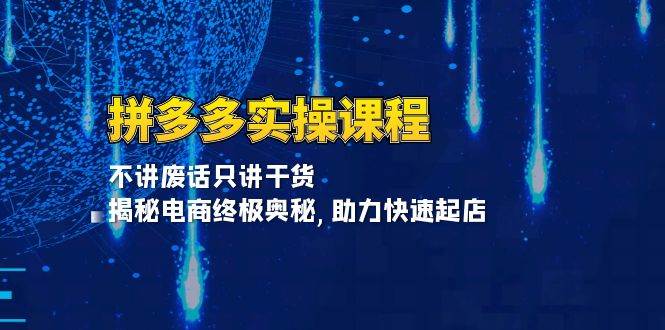 （13577期）拼多多实操课程：不讲废话只讲干货, 揭秘电商终极奥秘,助力快速起店-404网创