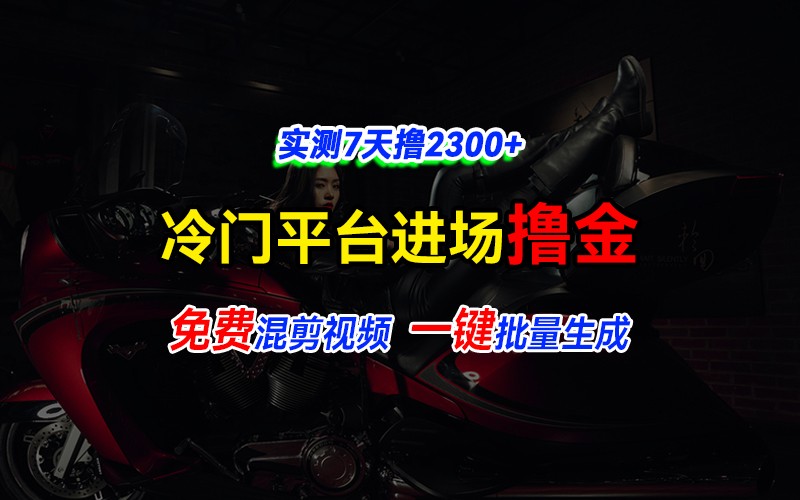 全新冷门平台vivo视频，快速免费进场搞米，通过混剪视频一键批量生成，实测7天撸2300+-同心网创