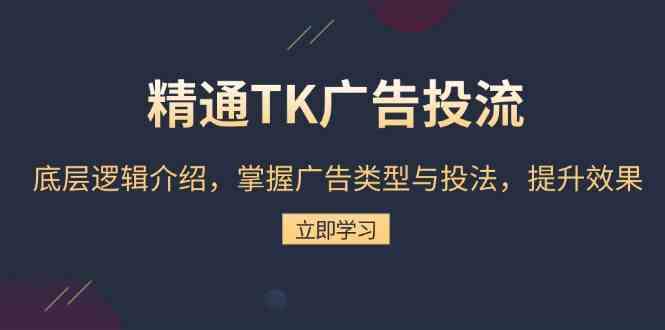 精通TK广告投流：底层逻辑介绍，掌握广告类型与投法，提升效果-404网创