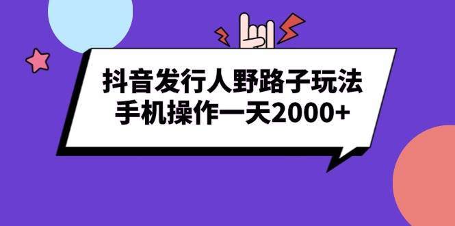 （13657期）抖音发行人野路子玩法，手机操作一天2000+-404网创