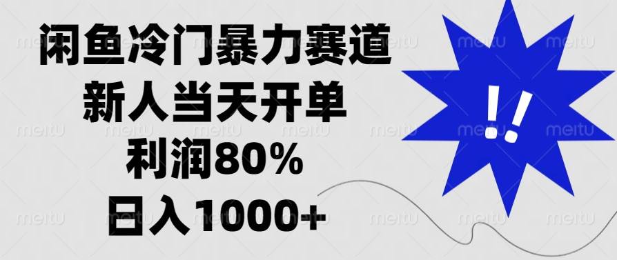 （13660期）闲鱼冷门暴力赛道，新人当天开单，利润80%，日入1000+-404网创