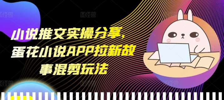 小说推文实操分享，蛋花小说APP拉新故事混剪玩法-同心网创