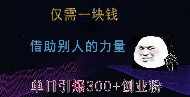 仅需一块钱，借助别人的力量，单日引爆300+创业粉、兼职粉【揭秘】-404网创