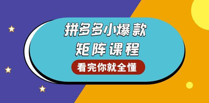 （13699期）拼多多爆款矩阵课程：教你测出店铺爆款，优化销量，提升GMV，打造爆款群-同心网创