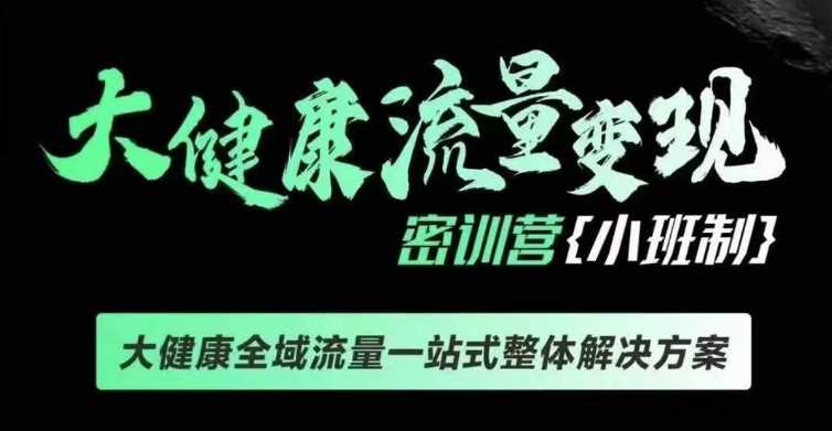 千万级大健康变现课线下课，大健康全域流量一站式整体解决方案-404网创