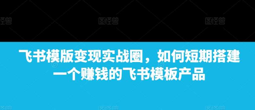 飞书模版变现实战圈，如何短期搭建一个赚钱的飞书模板产品-404网创