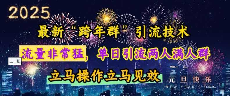 最新“跨年群”引流，流量非常猛，单日引流两人满人群，立马操作立马见效【揭秘】-404网创