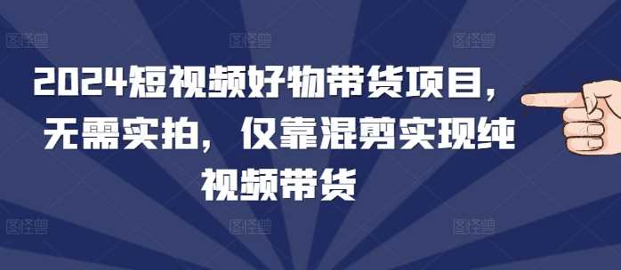 2024短视频好物带货项目，无需实拍，仅靠混剪实现纯视频带货-404网创