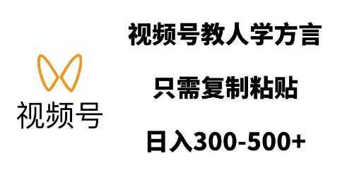 视频号教人学方言，只需复制粘贴，日入多张-同心网创