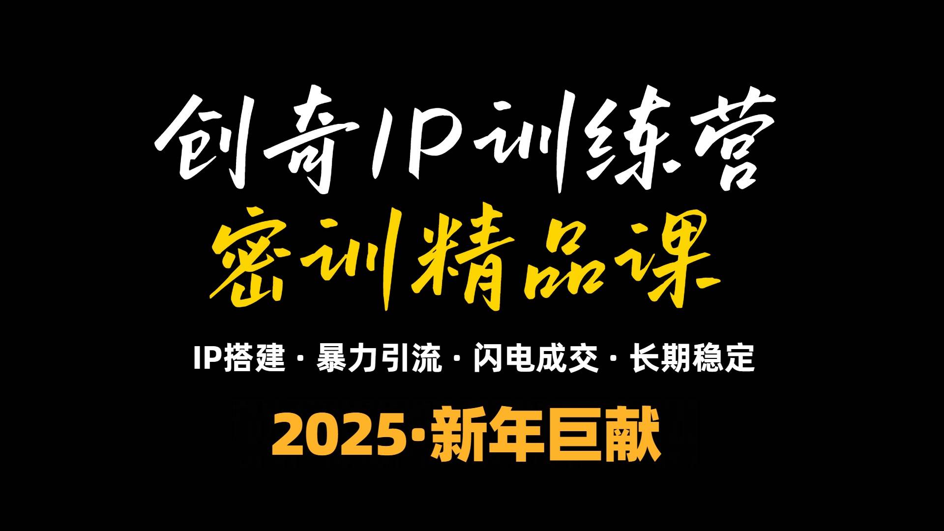 （13898期）2025年“知识付费IP训练营”小白避坑年赚百万，暴力引流，闪电成交-同心网创